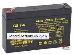 Аккумуляторная батарея General Sequrity GSL 7,2-6 Напряжение 6 B - 7 Ah General Security GSL 7,2-6 фото, купить, цена, магазин